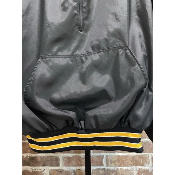 Birdie by Richard A. Leslie Sz 2X Hoodie Bomber Jacket, Black w/ Yellow Stripes - Picture 3 of 4